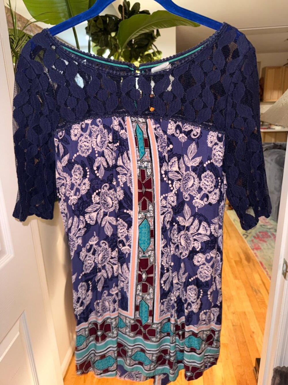Anthropologie | Akemi & Kin Lace Boho Tunic Blouse Top Bohemian | Size L